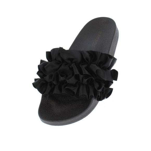 Shoes - black ruffle slide [bnib]